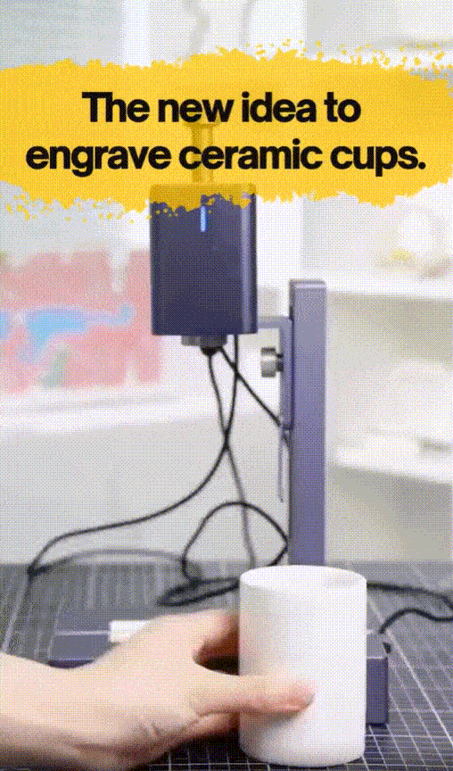 laser engrave ceramic on mug