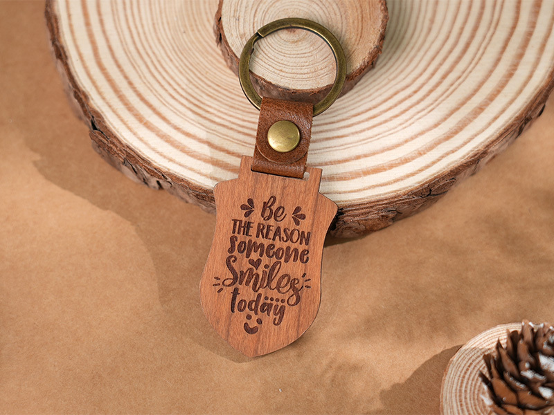 Laser Engraved  wooden keychains