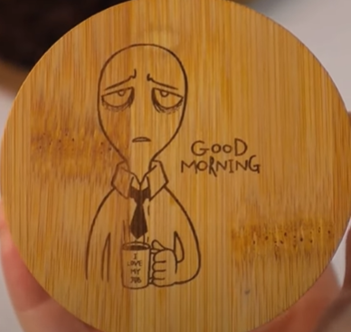 laser engraved bamboo lid