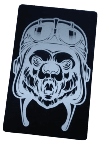 laser engraved aluminum card