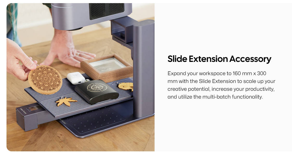 work area of lp4 with slide extension