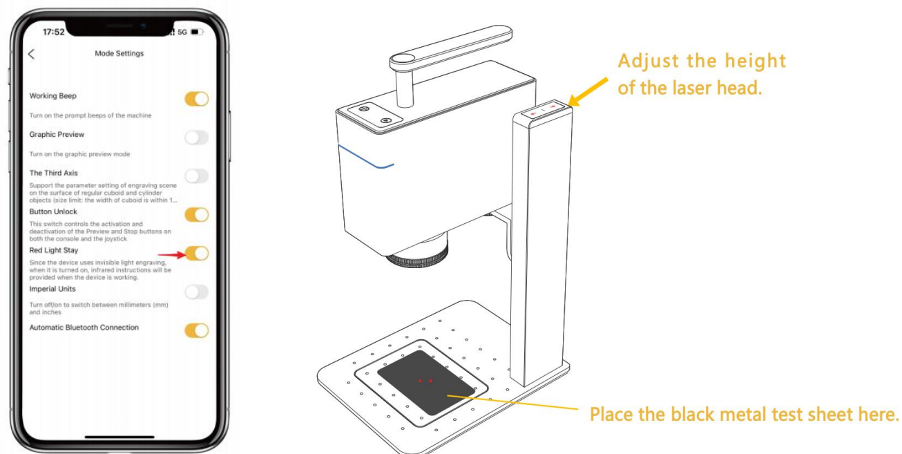 Show the Two Laser Focusing Dots