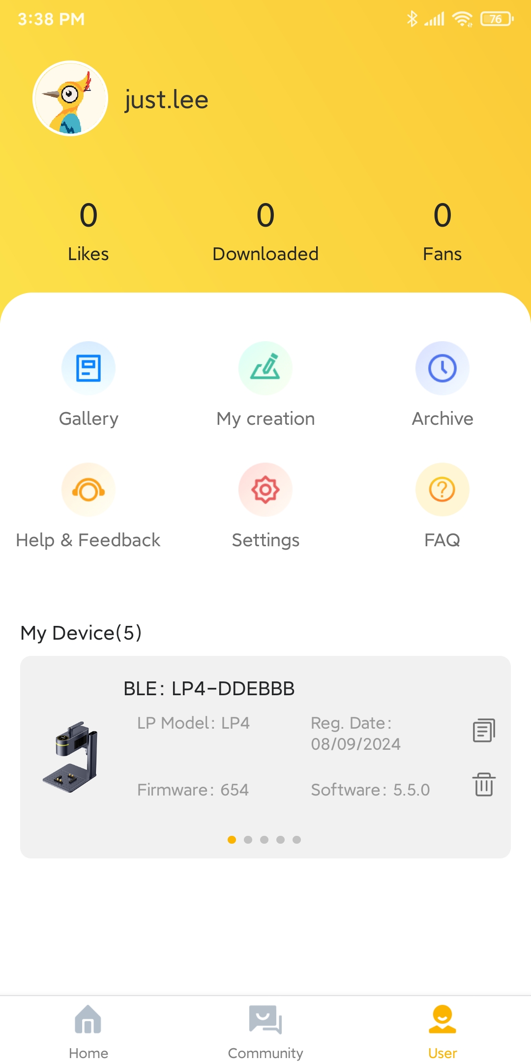 User section