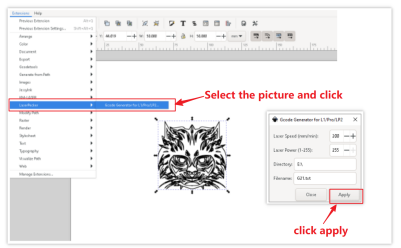 Export the Gcode file