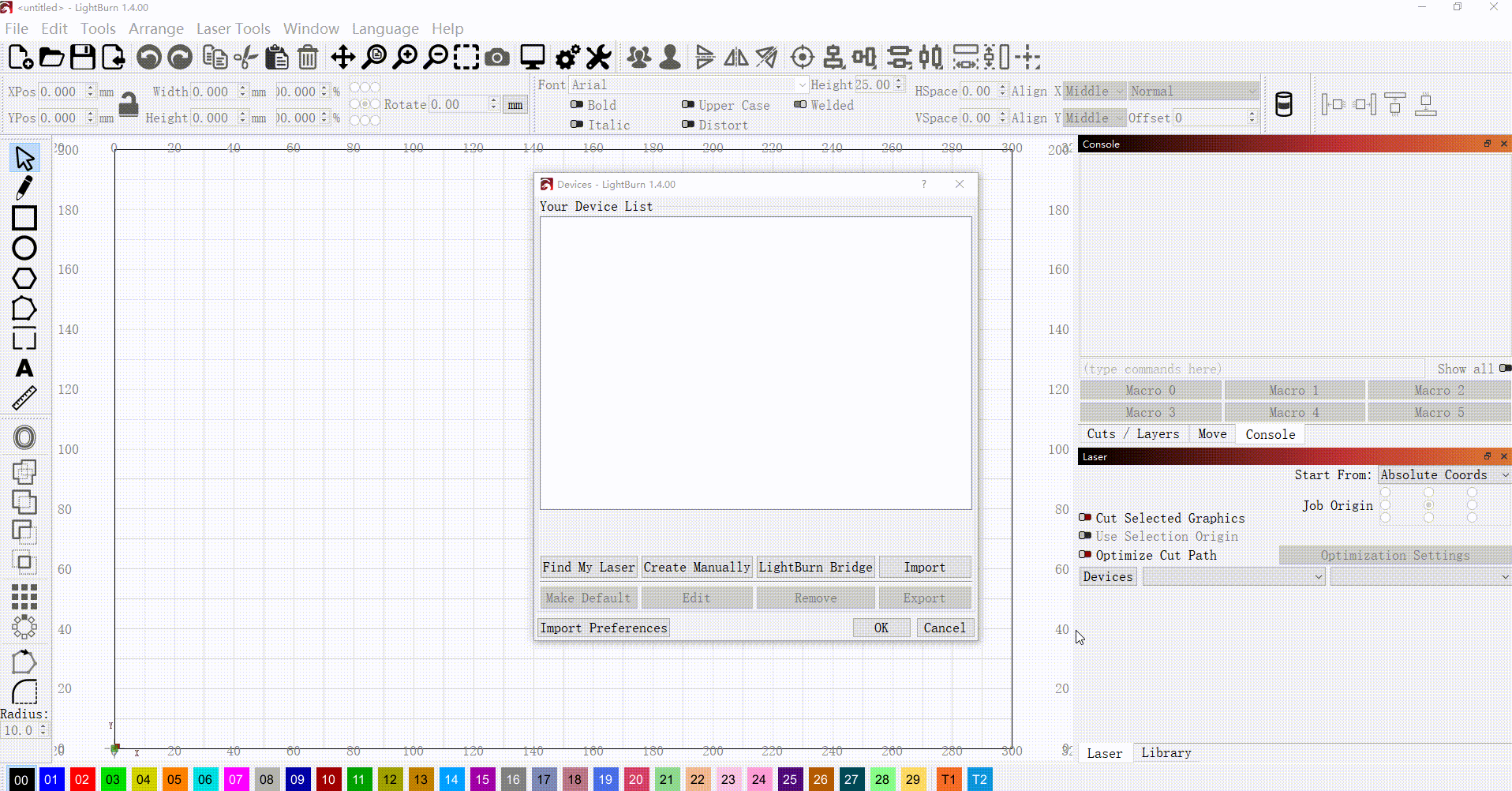 import configuration packages to LightBurn 2