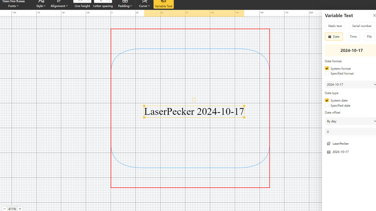 dynamic date text format
