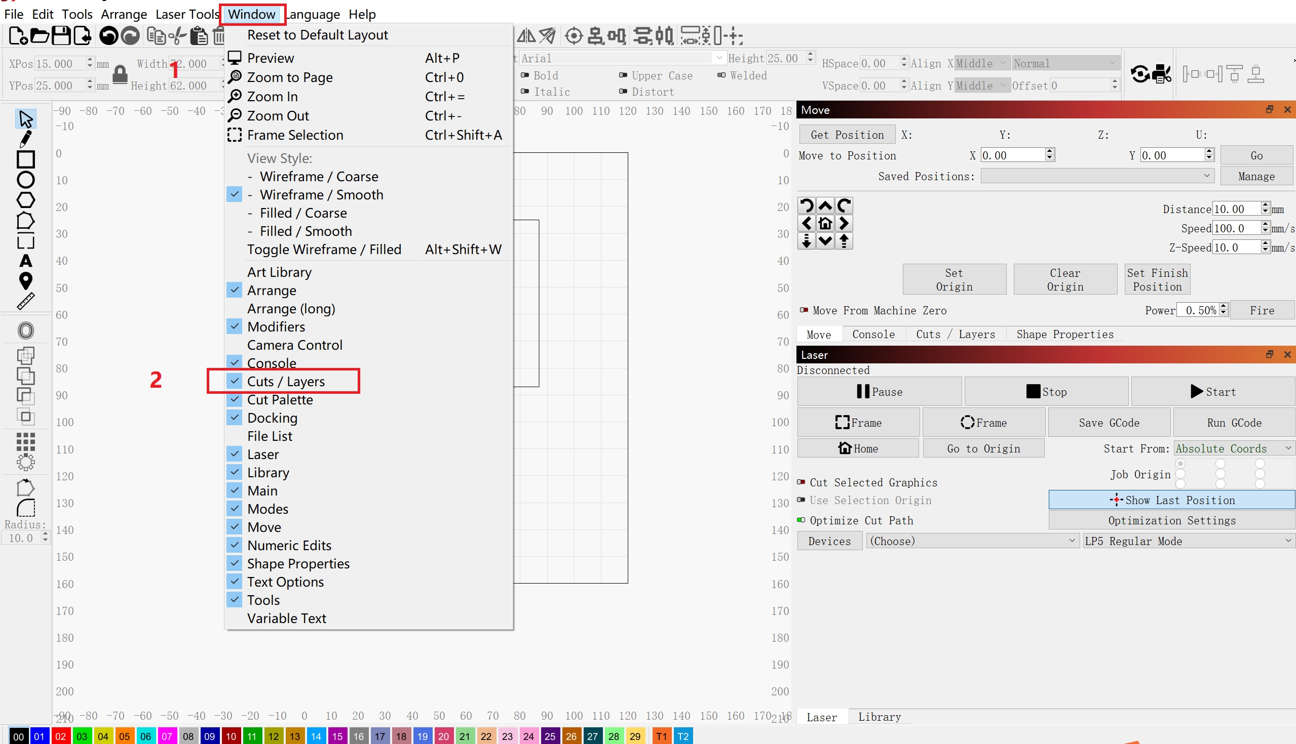 set layers and parameters