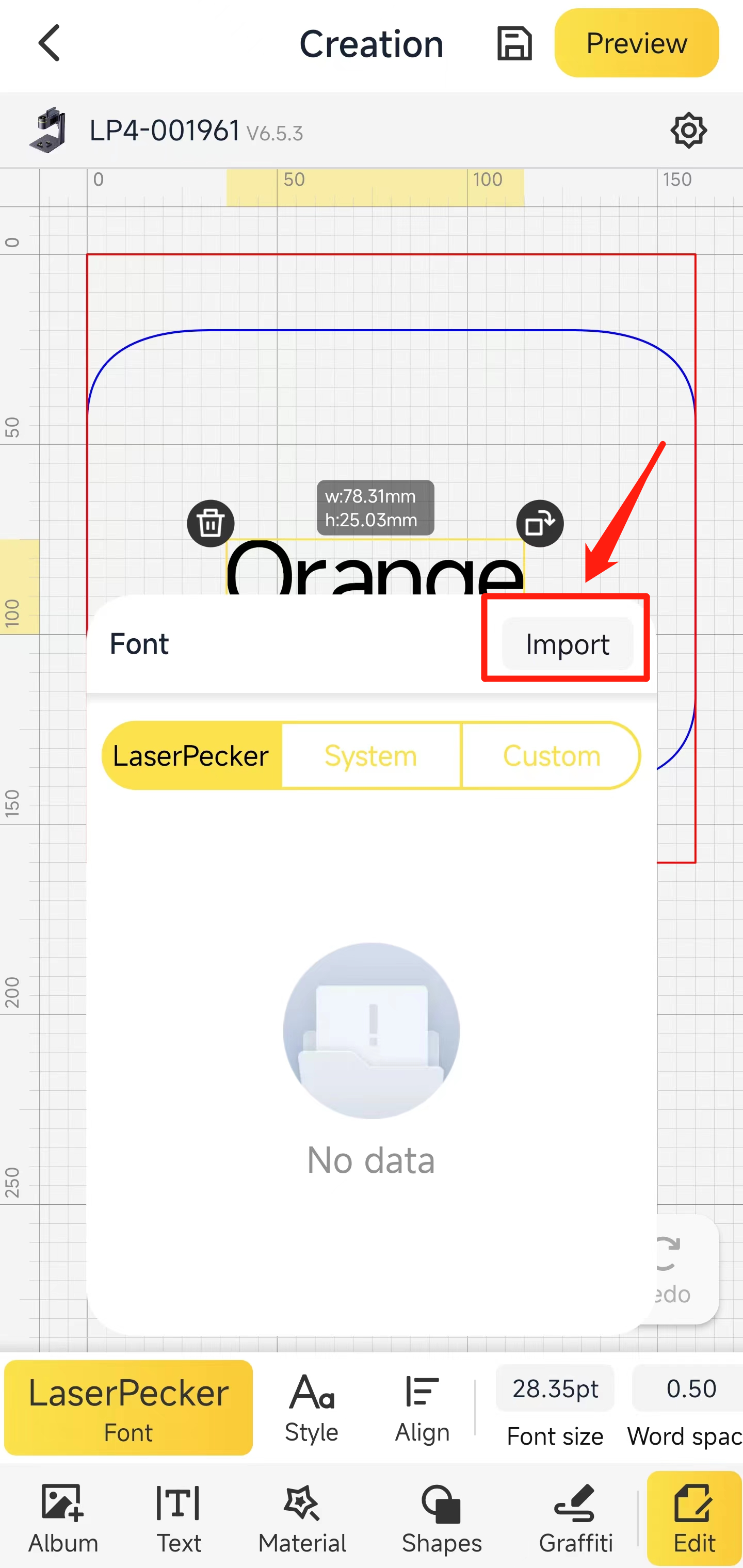 Importing Font