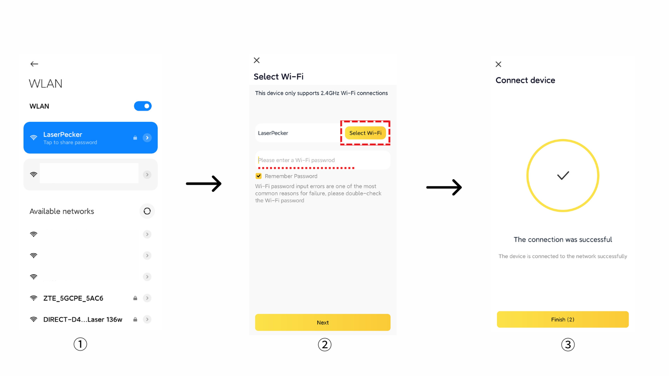 connect to app via wifi