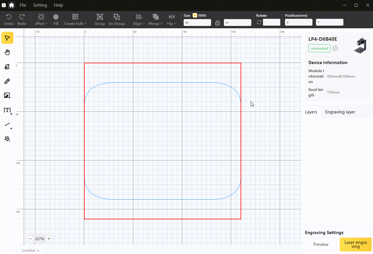 engraving mode
