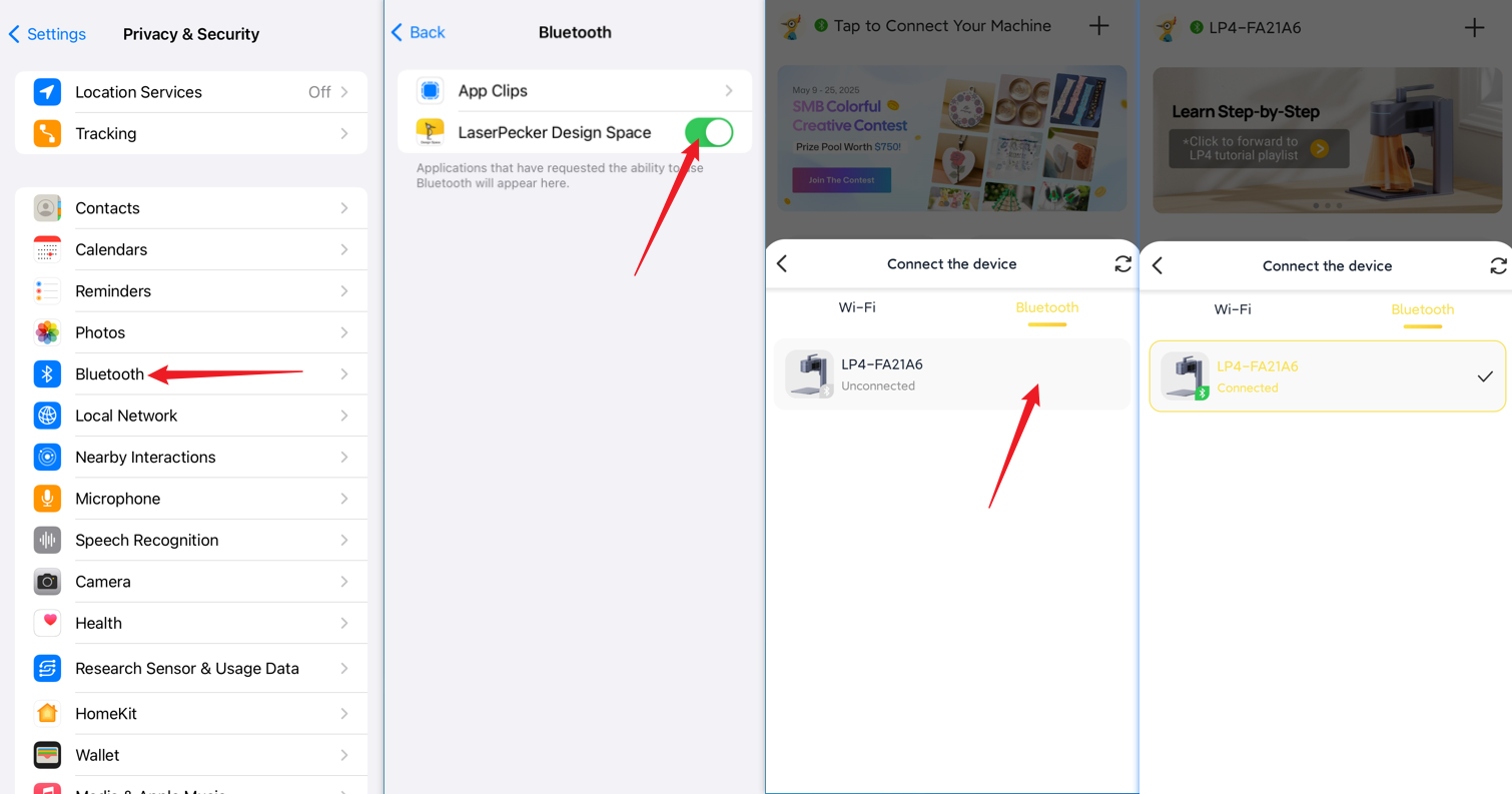 Paramètres Bluetooth iOS