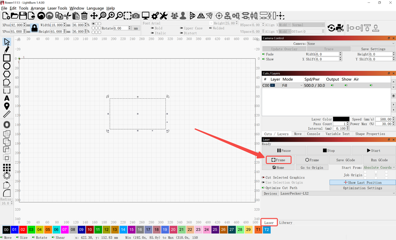 四角形プレビューの表示例